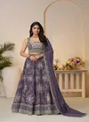 Kf 28 Purple Satin Silk Sequin Work Bridal Lehenga Wholesale Market